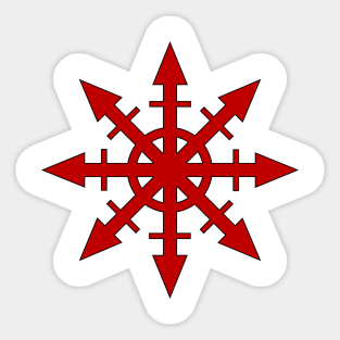 Red Chaostar (Black Outline) Sticker